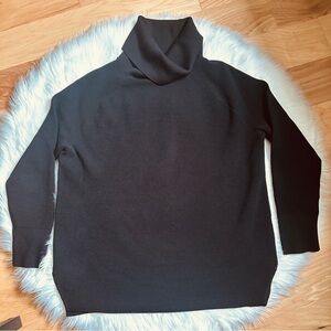 Hatch Wool Blend Ribbed Texture Cowl Neck Sweater